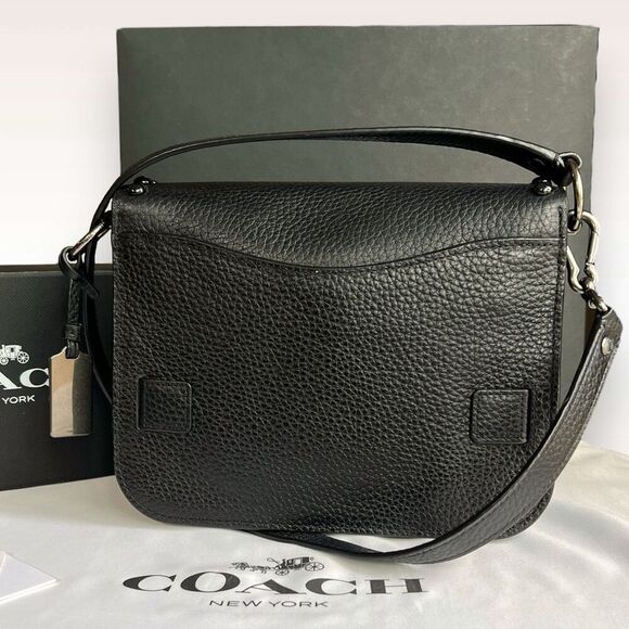 🖤🩶Coach Swagger Saddle / Shoulder Bag Black w/ Rivets & Gunmetal Hardware $400 - Picture 6 of 17